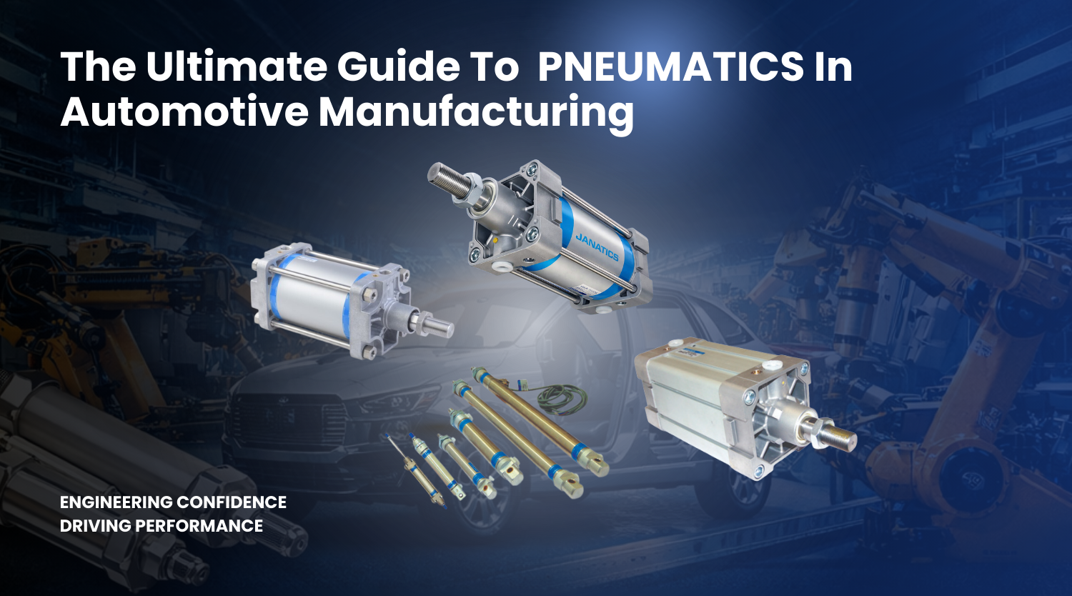 Janatics pneumatic cylinders used in automotive manufacturing and industrial automation systems